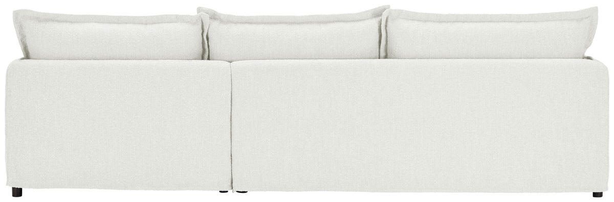 ECKSOFA in Flachgewebe, Bouclé Weiss  - Weiss/Schwarz, Trend, Textil/Metall (295/165cm) - Livetastic