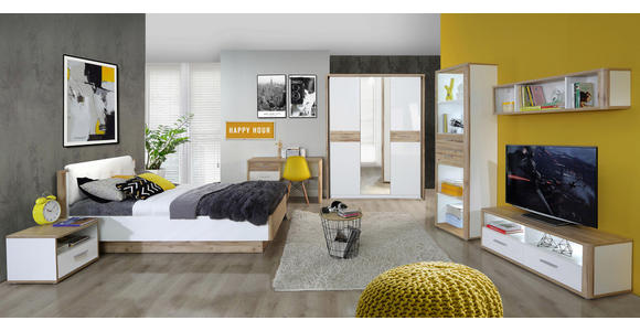 TV-ELEMENT 120,2/41,5/41,3 cm - Eichefarben/Alufarben, KONVENTIONELL, Holzwerkstoff/Metall (120,2/41,5/41,3cm) - Xora