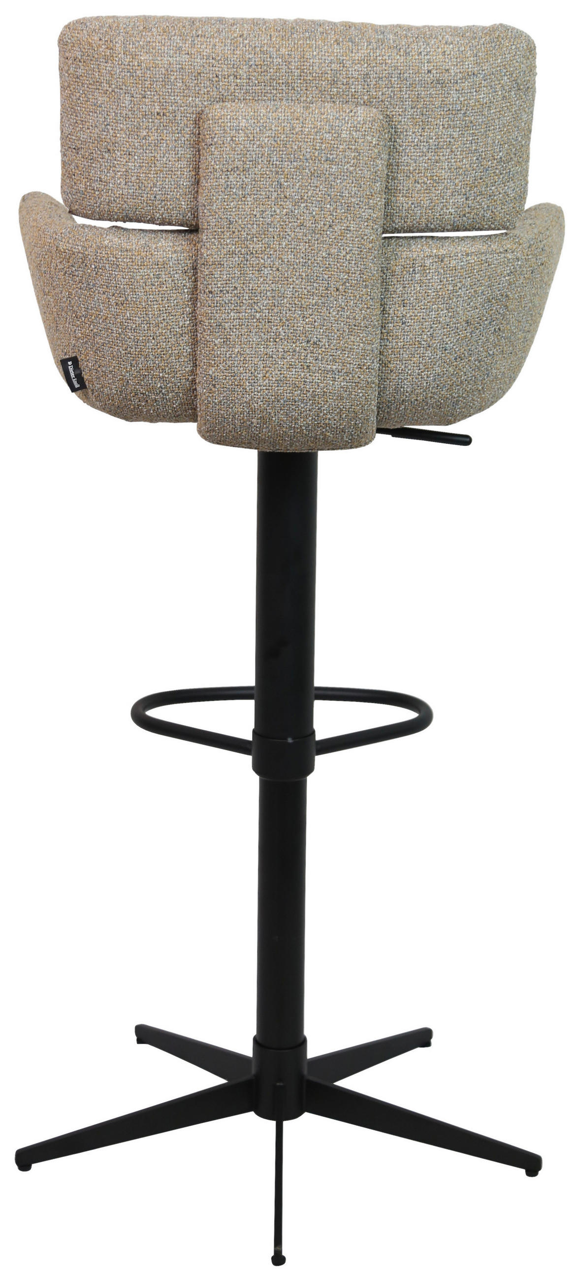 BARHOCKER Webstoff Schwarz, Graubraun Eisen Sitzfläche 360° drehbar  - Graubraun/Schwarz, Design, Textil/Metall (54/99-116,5/52cm) - Dieter Knoll