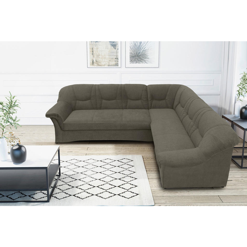 Thumbnail - Mid.you Ecksofa, Greige, Textil, Uni, 5-Sitzer, L-Form, 240x190 cm, Made in EU, FSC Mix, Schlafen auf Sitzhöhe, Rücken e...