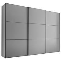 SCHWEBETÜRENSCHRANK in Hellgrau  - Hellgrau/Schwarz, Holzwerkstoff/Metall (280/222/68cm) - Moderano