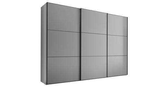 SCHWEBETÜRENSCHRANK  in Hellgrau  - Hellgrau/Schwarz, Holzwerkstoff/Metall (249/222/68cm) - Moderano