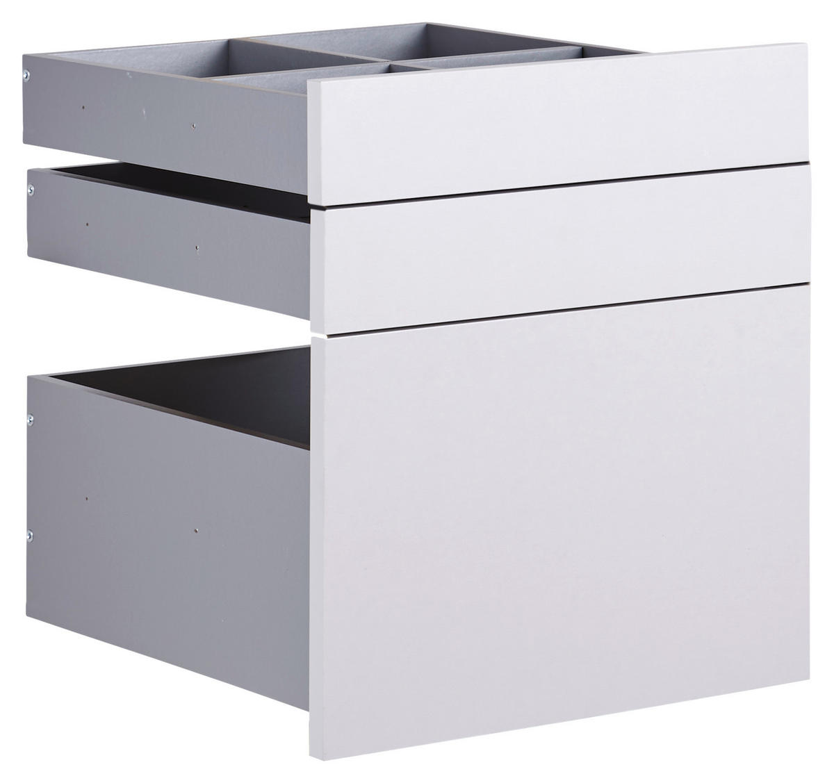 SCHUBLADENSET 45,3/50,3/46,8 cm Hellgrau  - Hellgrau, KONVENTIONELL, Holzwerkstoff (45,3/50,3/46,8cm) - Hom`in