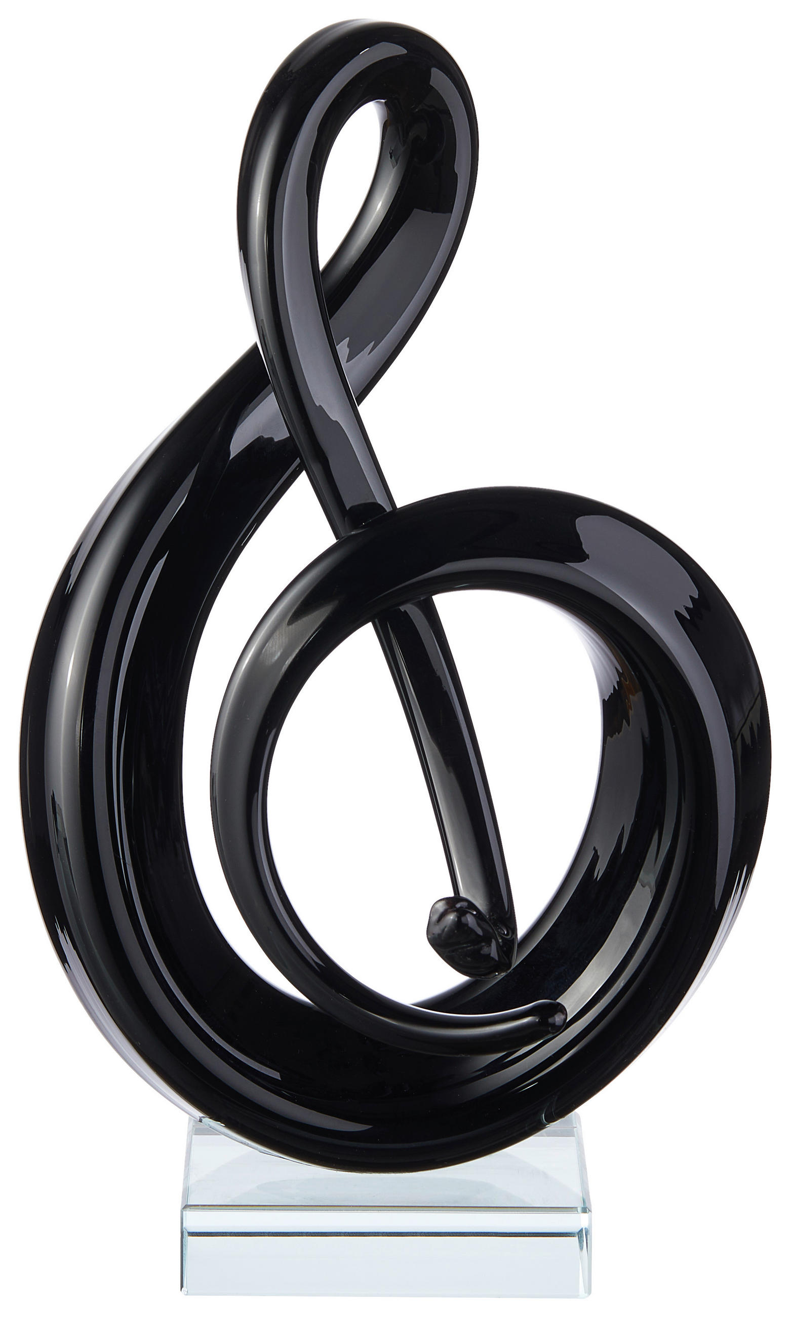 SKULPTUR - Schwarz, KONVENTIONELL, Glas (13/24/10cm) - Ambia Home