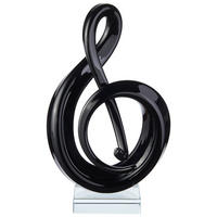 SKULPTUR - Schwarz, KONVENTIONELL, Glas (13/24/10cm) - Ambia Home