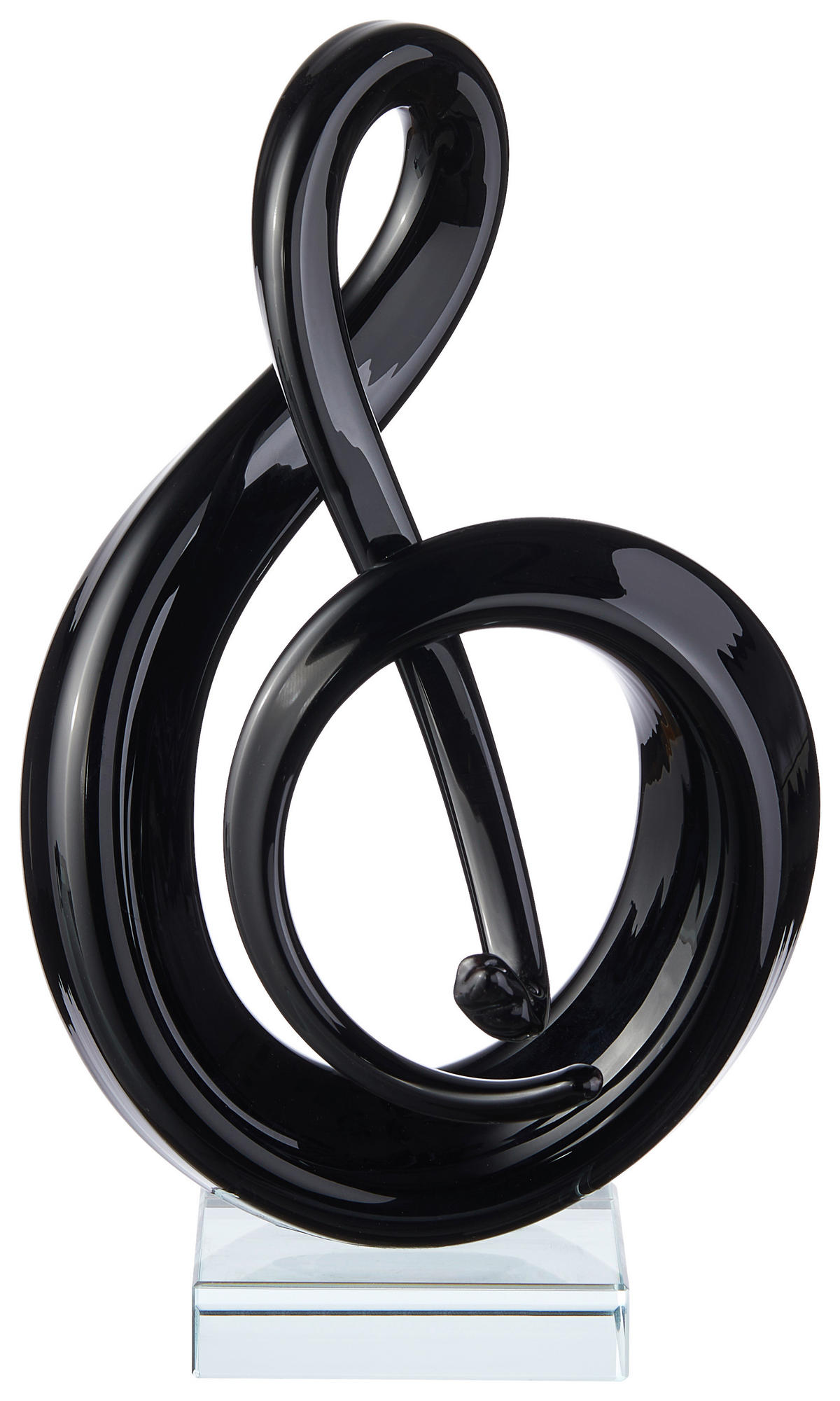 SKULPTUR - Schwarz, KONVENTIONELL, Glas (13/24/10cm) - Ambia Home