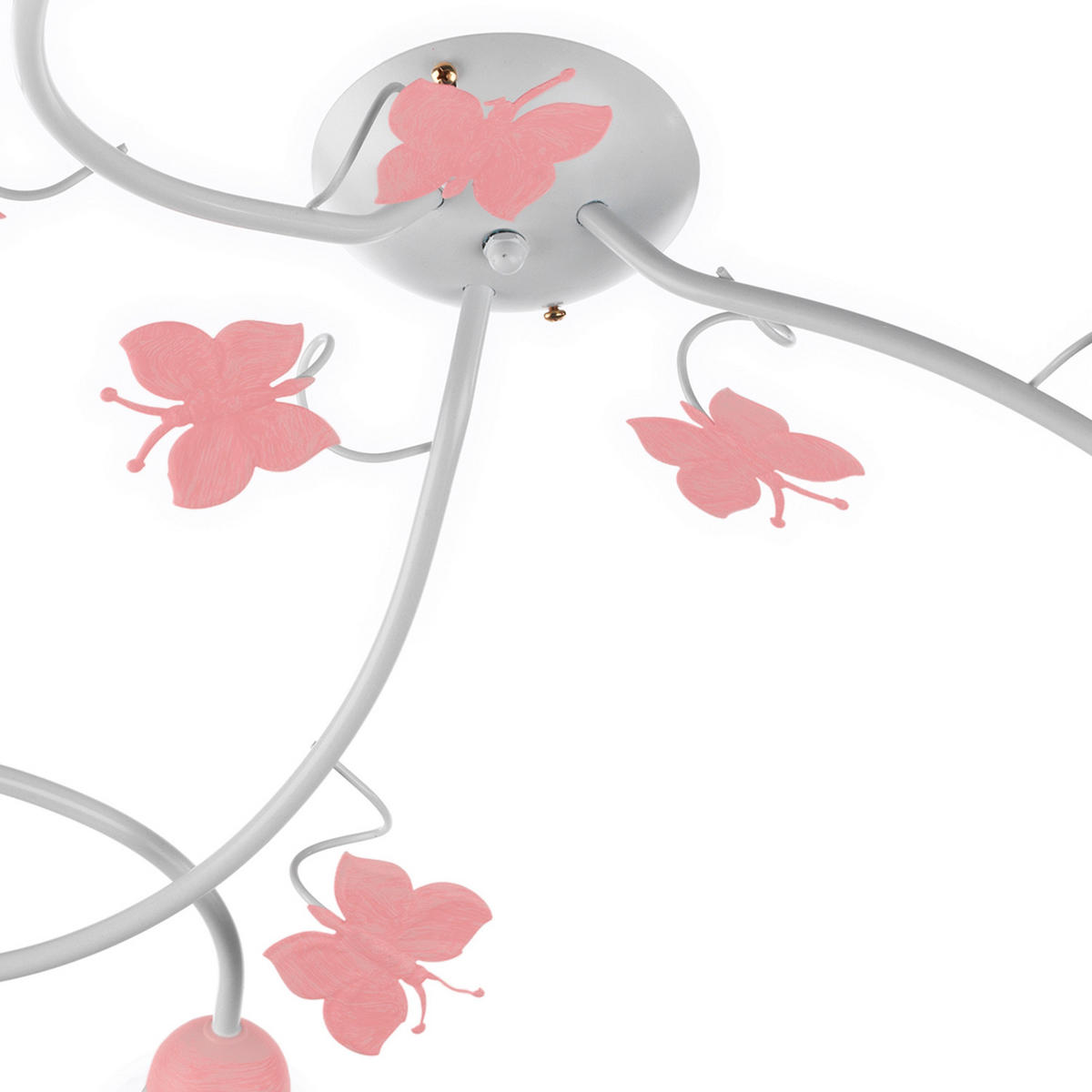 DĚTSKÉ STROPNÍ SVÍTIDLO, 80/20 cm  - bílá/pink, Basics, kov/sklo (80/20cm)