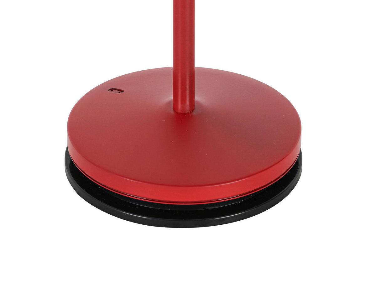 AKKU-TISCHLEUCHTE 11/30 cm  - Rot/Schwarz, Trend, Kunststoff/Metall (11/30cm) - Novel