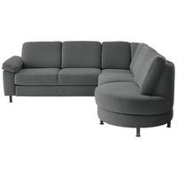 ECKSOFA Flachgewebe Anthrazit  - Anthrazit/Schwarz, Konventionell, Textil/Metall (248/252cm) - Beldomo Comfort