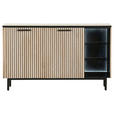 SIDEBOARD 135/80/42 cm  in Schwarz, Eichefarben  - Eichefarben/Schwarz, Trend, Holzwerkstoff/Metall (135/80/42cm) - Carryhome