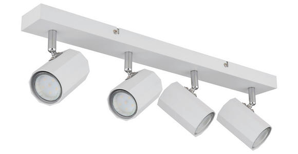 DECKENLEUCHTE 53/6/14,5 cm  - Weiß, Design, Metall (53/6/14,5cm) - Novel