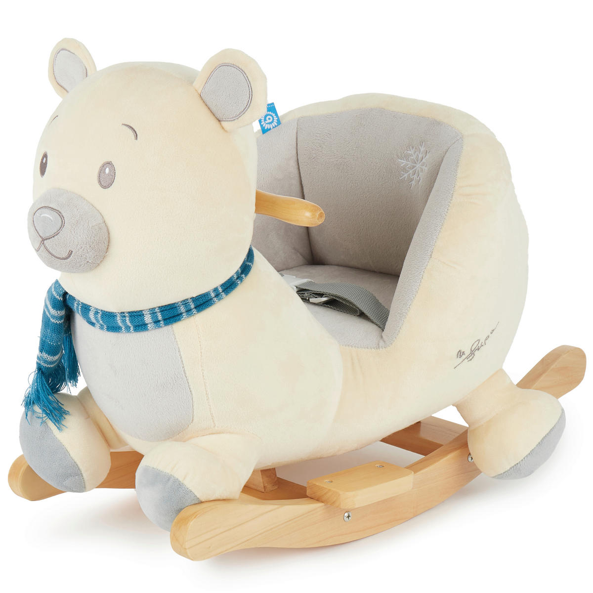 SCHAUKELTIER - Blau/Beige, Basics, Holz/Textil (33/60/58cm)