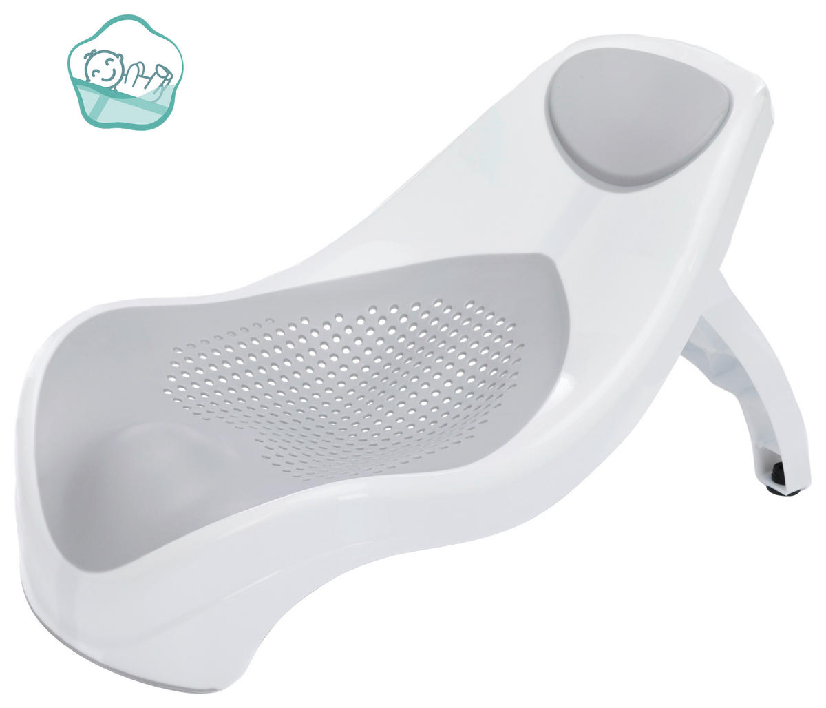 PODLOGA ZA KADICU  Delfin  - siva/bela, Osnovno, plastika (30/56/25cm) - My Baby Lou