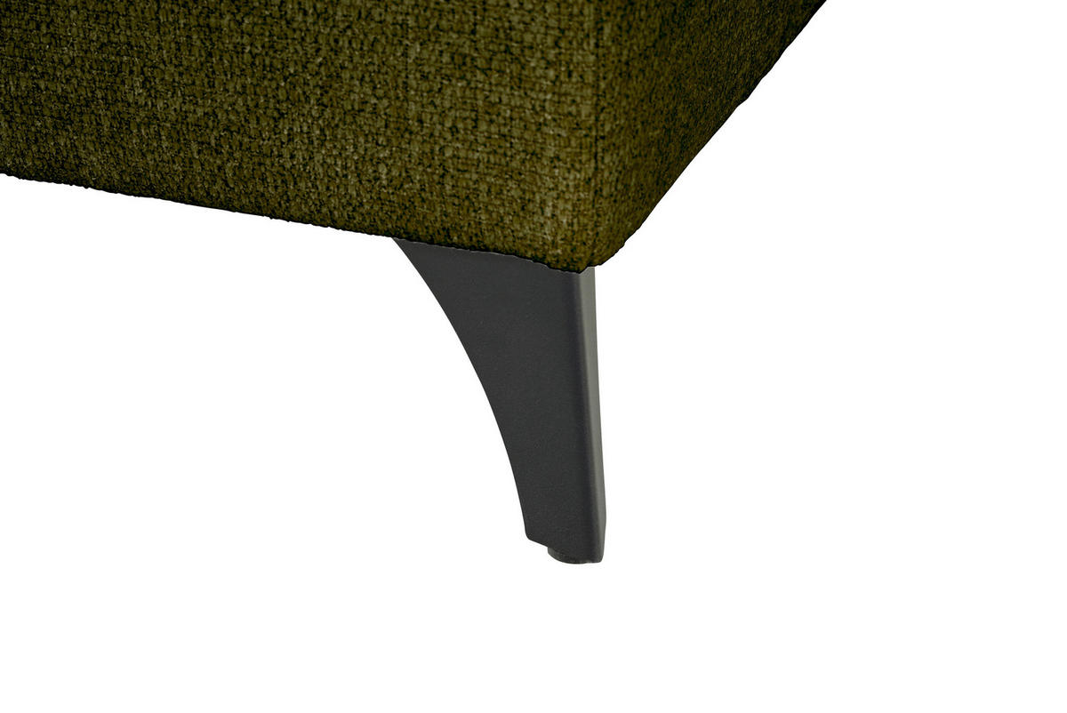 WOHNLANDSCHAFT Grün Chenille  - Schwarz/Grün, KONVENTIONELL, Textil/Metall (188/340/160cm) - Xora