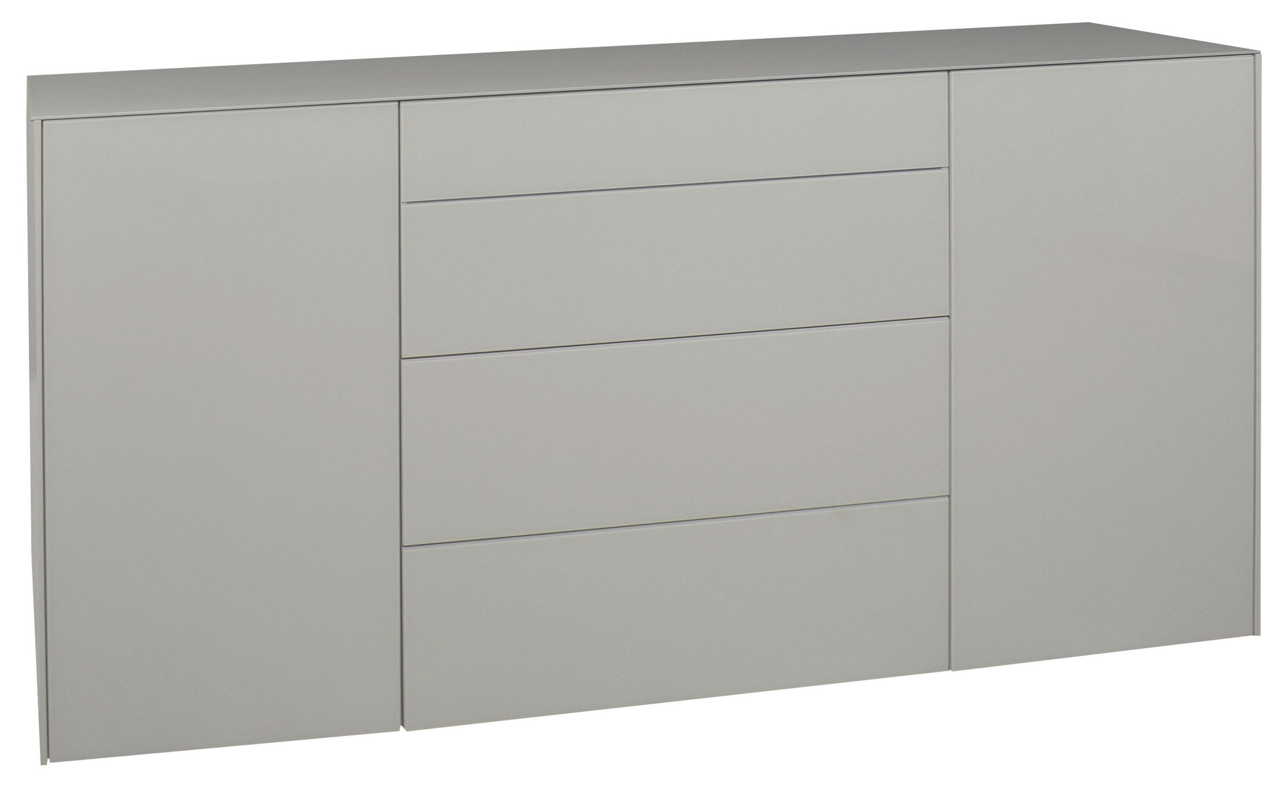 SIDEBOARD 179/89/42 cm  in Hellgrau  - Hellgrau/Schwarz, Design, Glas/Holzwerkstoff (179/89/42cm) - Novel
