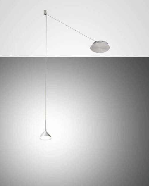LED-PENDELLEUCHTE Isabella 20/350 cm   - Alufarben, Design, Metall (20/350cm) - Fabas Luce