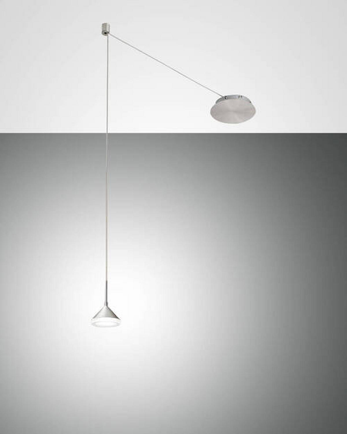 LED-PENDELLEUCHTE Isabella 20/350 cm   - Alufarben, Design, Metall (20/350cm) - Fabas Luce