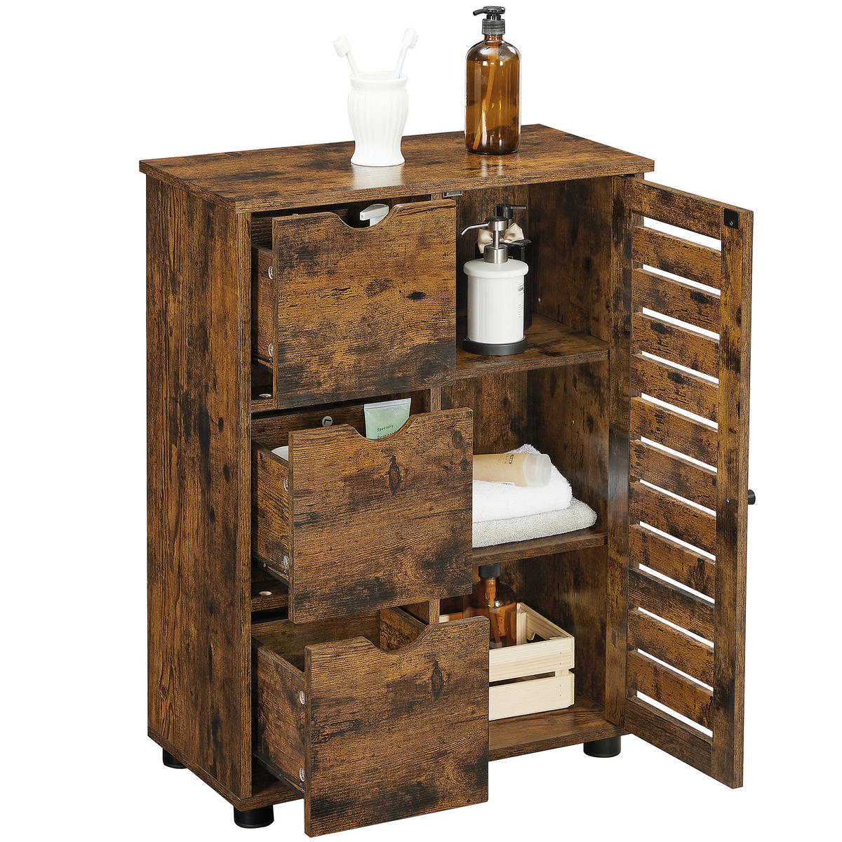 MIDISCHRANK 60/80/30 cm  - Schwarz/Braun, Trend, Holzwerkstoff/Kunststoff (60/80/30cm) - MID.YOU