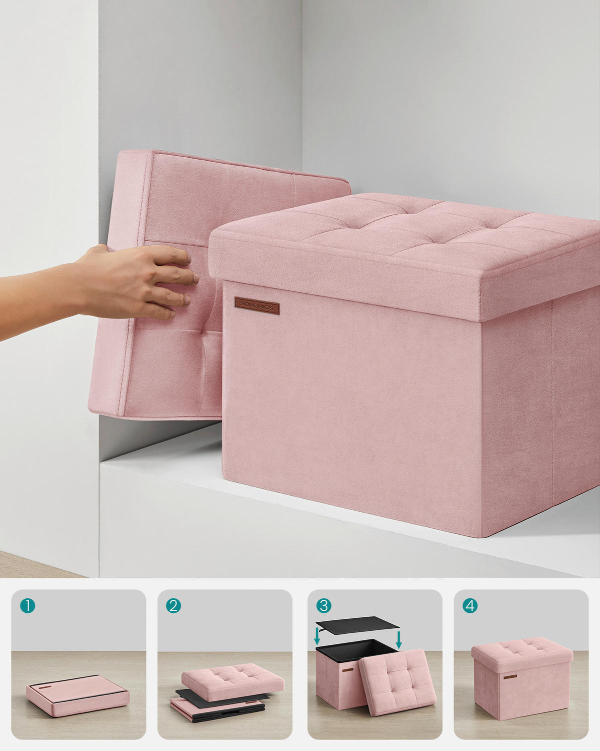 SITZBOX  - Rosa, Basics, Textil (41/31/31cm)