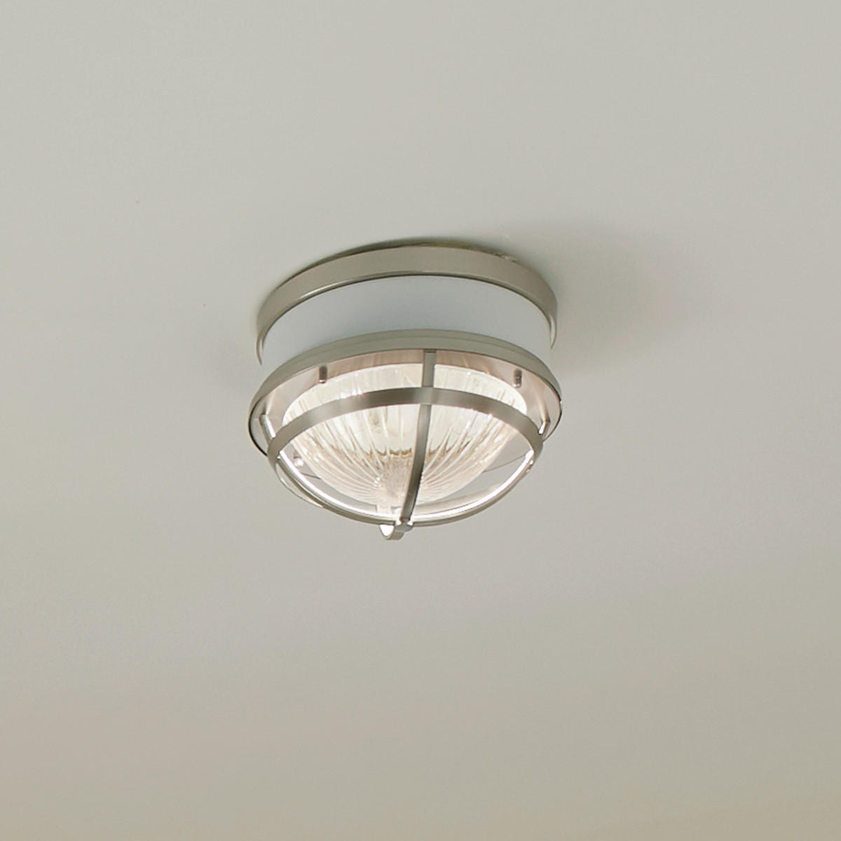 DECKENLEUCHTE Elstead Tollis 30.5/19.9 cm   - Weiß/Nickelfarben, KONVENTIONELL, Glas/Metall (30.5/19.9cm) - Elstead Lighting