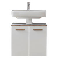 WASCHBECKENUNTERSCHRANK 60/53/33 cm  - Weiss/Eichefarben, Konventionell, Holz/Holzwerkstoff (60/53/33cm) - Xora