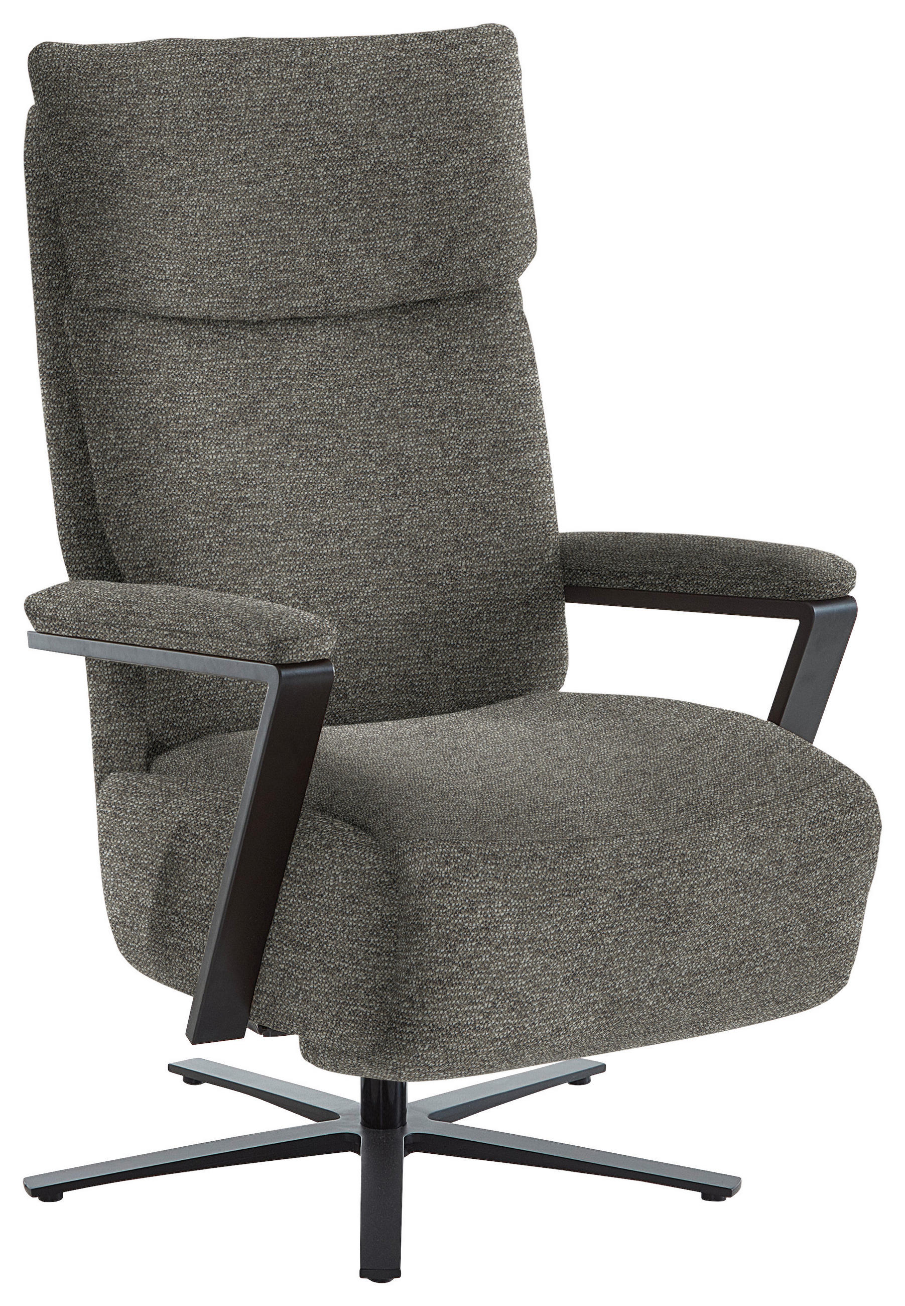 RELAXSESSEL in Textil Graubraun  - Graubraun/Schwarz, Design, Textil/Metall (68/117/85cm) - Cantus