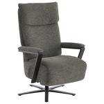 RELAXSESSEL in Textil Graubraun  - Graubraun/Schwarz, Design, Textil/Metall (68/117/85cm) - Cantus