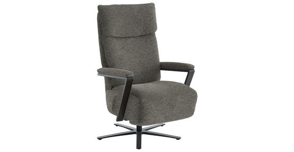 RELAXSESSEL in Textil Graubraun  - Graubraun/Schwarz, Design, Textil/Metall (68/117/85cm) - Cantus