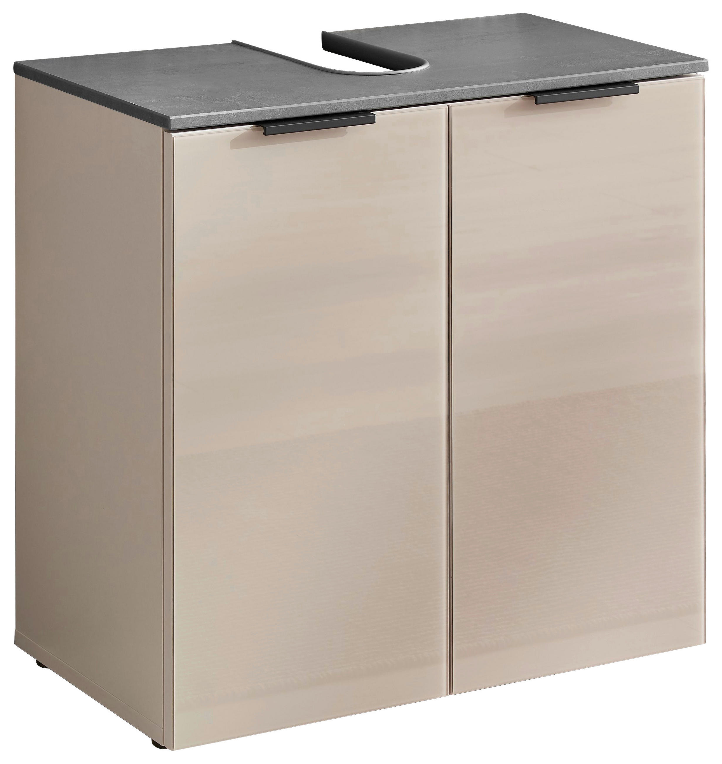 WASCHBECKENUNTERSCHRANK 60/60/35 cm  - Kaschmir/Anthrazit, LIFESTYLE, Glas/Holzwerkstoff (60/60/35cm) - home24