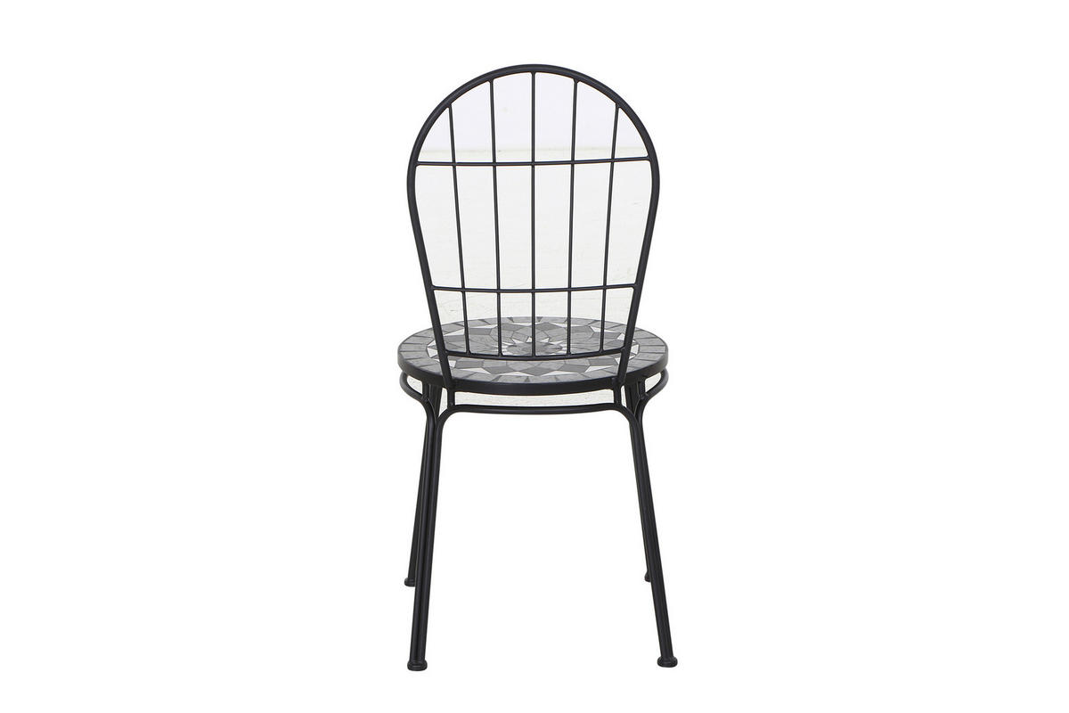 STAPELSTUHL Stahl Schwarz  - Schwarz, KONVENTIONELL, Keramik/Metall (43/93,5/49cm) - Siena Garden