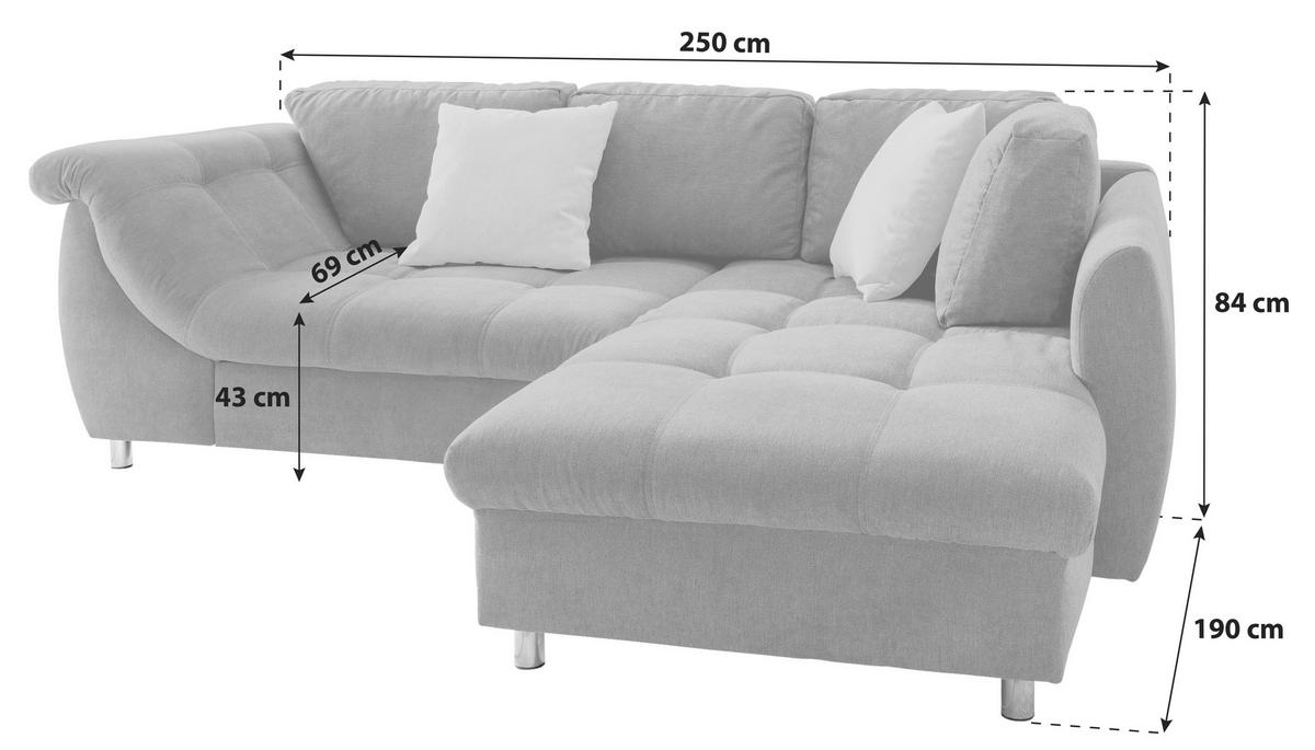 KUTNA GARNITURA tekstil  bež   - bež/boje kroma, Design, tekstil (250/190cm) - Livetastic
