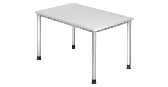 SCHREIBTISCH 120/80/68-76 cm  in Grau, Silberfarben  - Silberfarben/Grau, KONVENTIONELL, Holzwerkstoff/Metall (120/80/68-76cm) - Venda