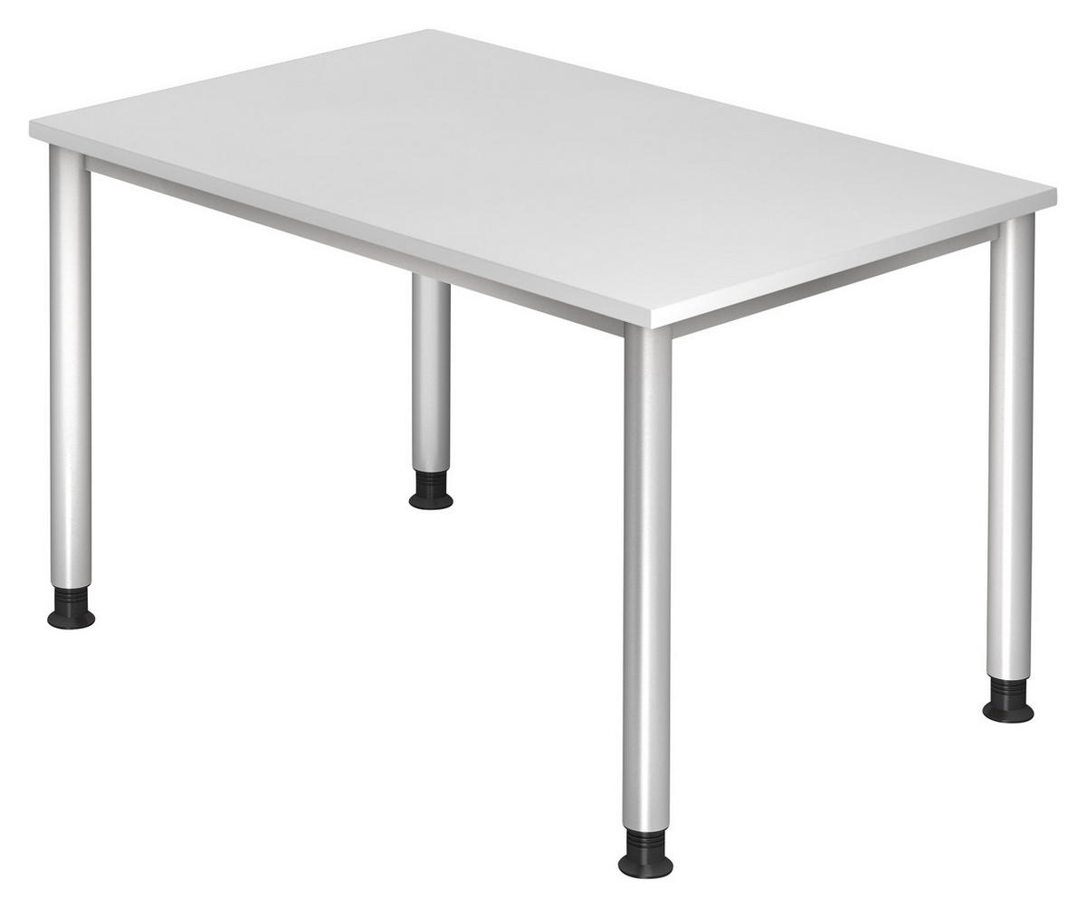SCHREIBTISCH 120/80/68-76 cm  in Grau, Silberfarben  - Silberfarben/Grau, KONVENTIONELL, Holzwerkstoff/Metall (120/80/68-76cm) - Venda