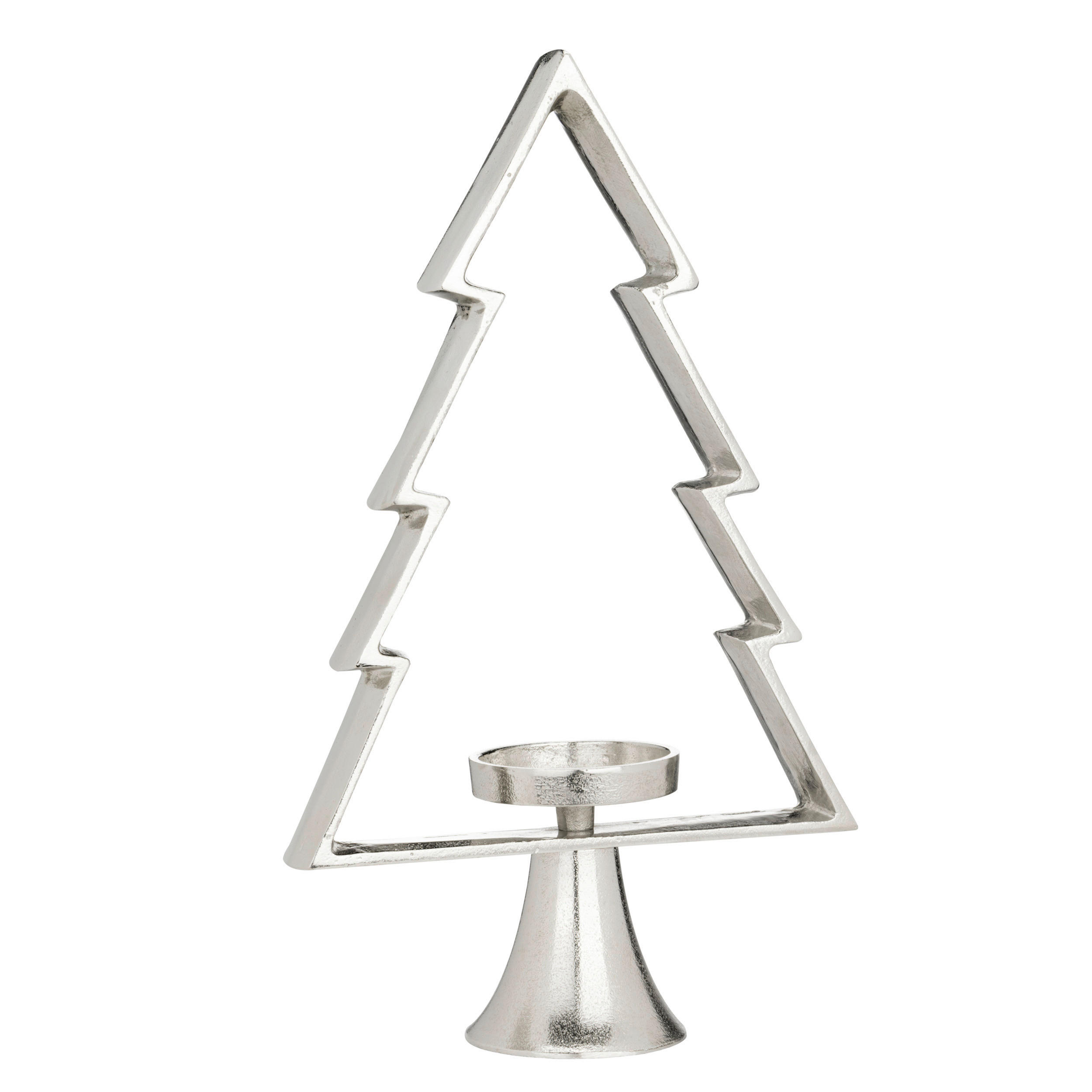 KERZENHALTER - Chromfarben, LIFESTYLE, Metall (26/9.5/44cm)