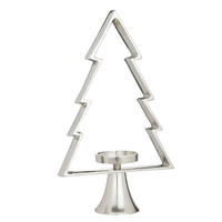 KERZENHALTER - Chromfarben, LIFESTYLE, Metall (26/9.5/44cm)