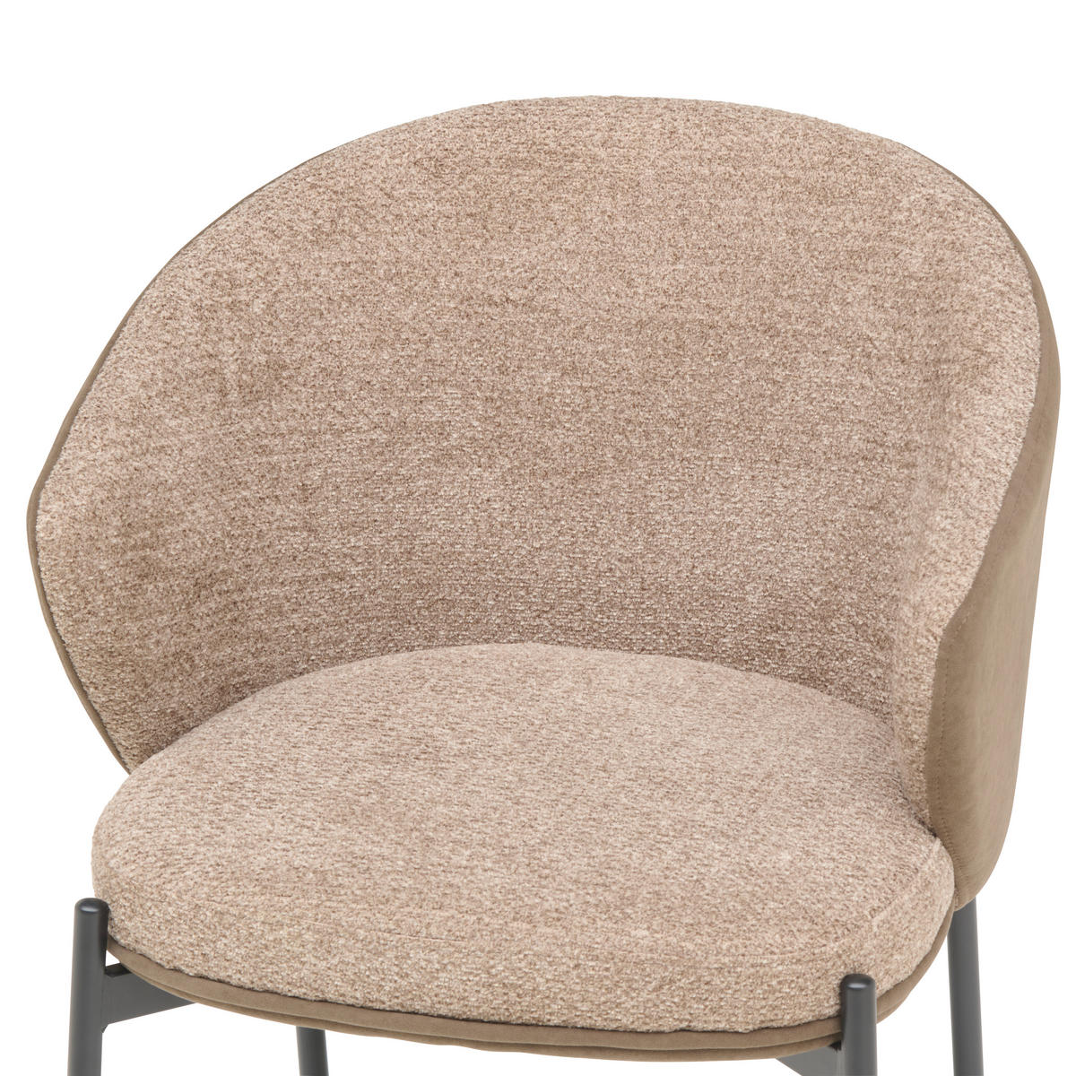 ARMLEHNSTUHL  in Eisen Samt  - Schwarz/Braun, MODERN, Textil/Metall (56/76,5/57,5cm) - MID.YOU