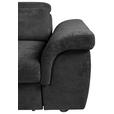 ECKSOFA Schwarz Flachgewebe  - Schwarz, KONVENTIONELL, Kunststoff/Textil (235/280cm) - Carryhome