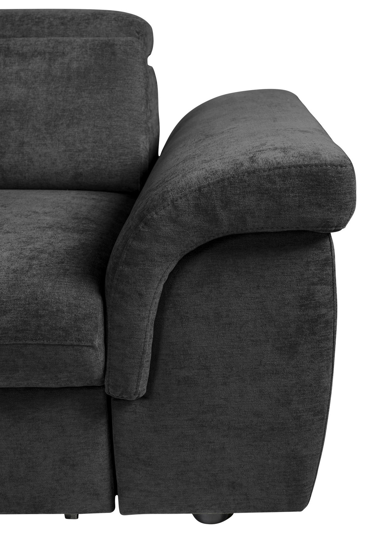 ECKSOFA Schwarz Flachgewebe  - Schwarz, KONVENTIONELL, Kunststoff/Textil (235/280cm) - Carryhome