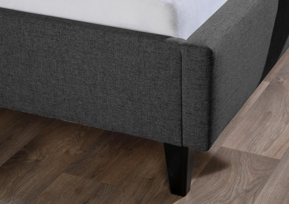 POLSTERBETT 160/200 cm,  in Anthrazit,  - Anthrazit/Schwarz, MODERN, Holz/Textil (160/200cm) - Livetastic