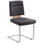 SCHWINGSTUHL   beflockt  - Edelstahlfarben/Eichefarben, KONVENTIONELL, Textil/Metall (51/89/47cm) - Cantus