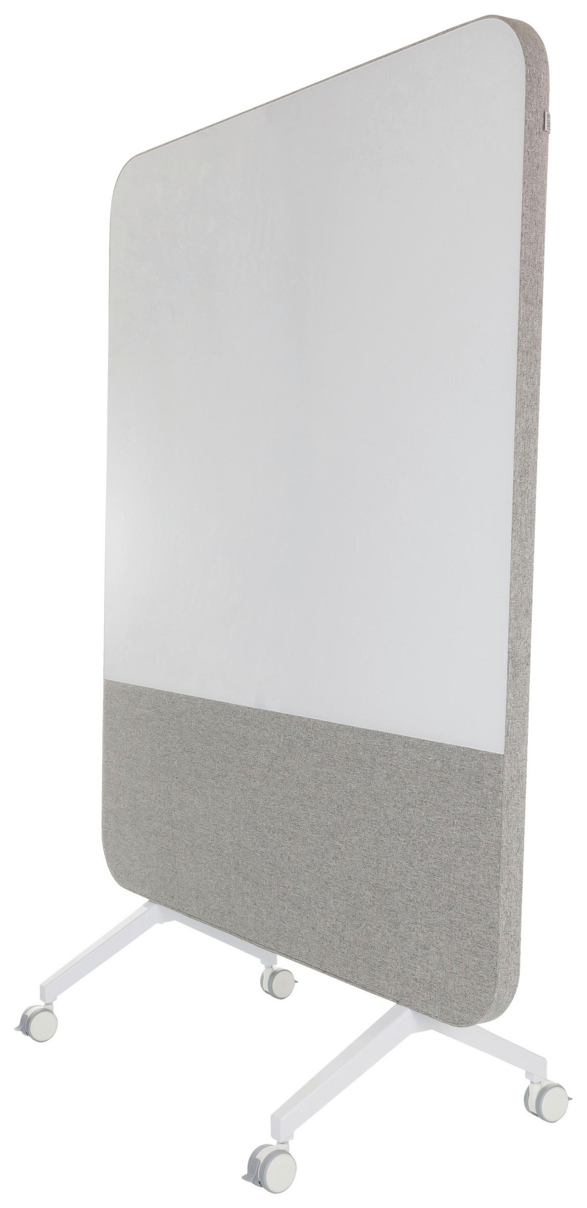 Akustikwand mit Whiteboard  in Grau  - Grau, Basics, Glas/Kunststoff (120/164/60cm) - MID.YOU