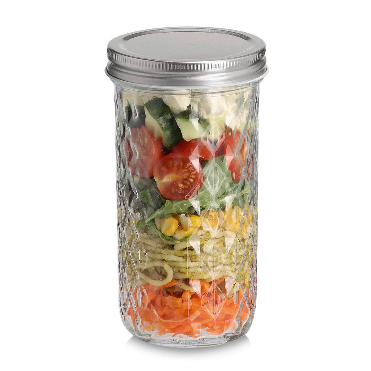 VORRATSGLAS 0,55 l  - Transparent, Design, Glas (8,6/8,6/16,2cm)