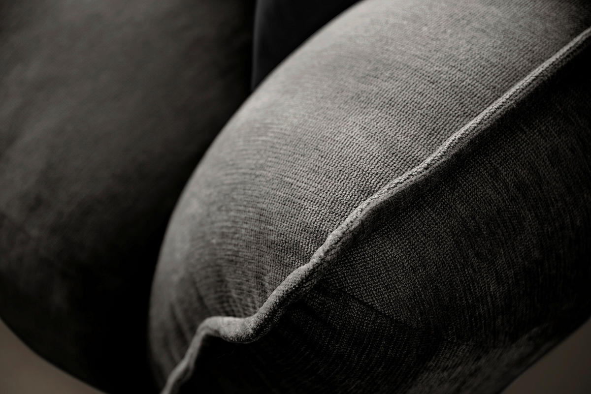 ECKSOFA in Chenille Anthrazit  - Anthrazit/Schwarz, Modern, Kunststoff/Textil (184/269cm) - Trendmanufaktur