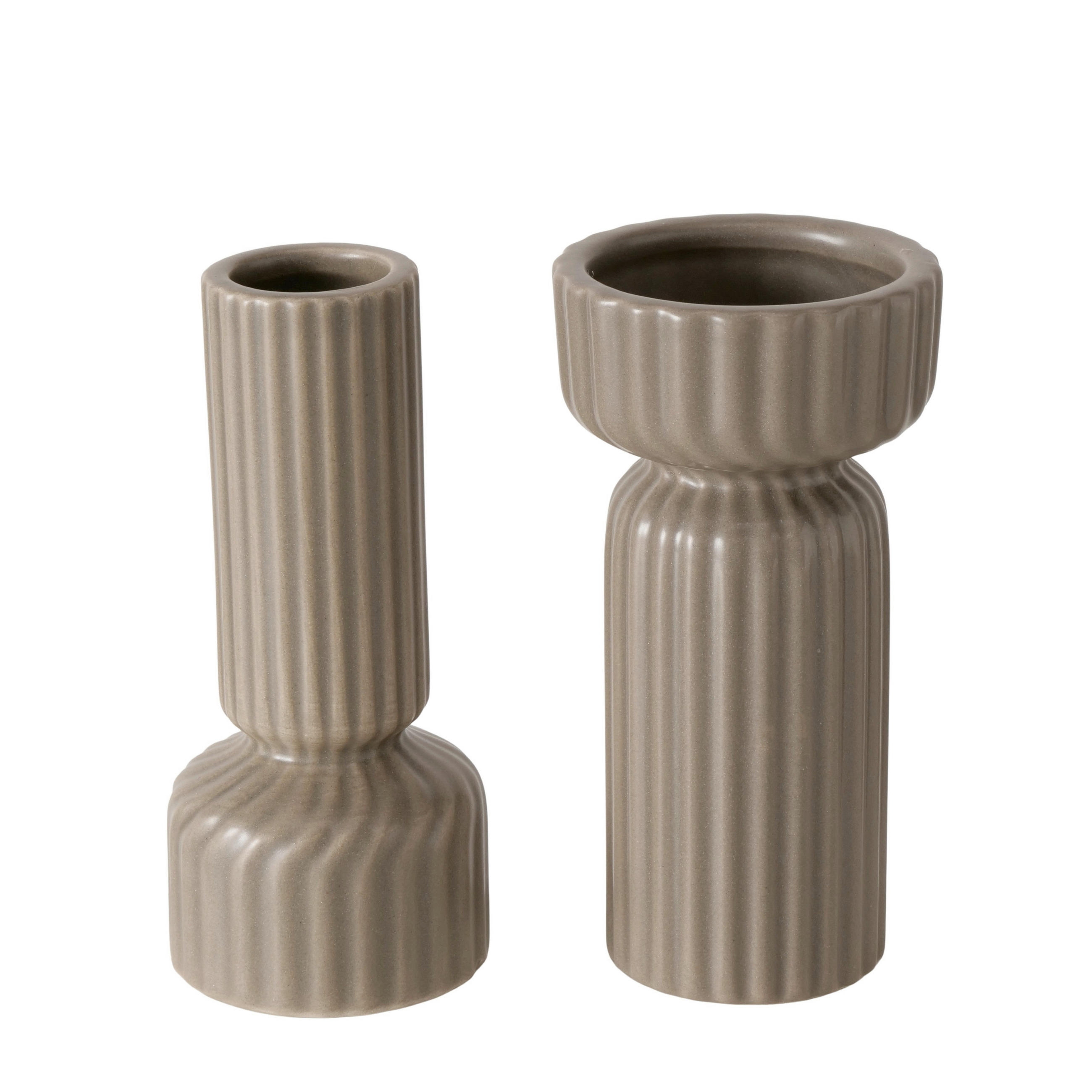 VASE  - Grau, Basics, Keramik (7/14cm) - Ambia Home