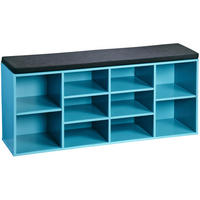 SCHUHREGAL Schwarz, Türkis  - Türkis/Schwarz, Basics, Holzwerkstoff/Textil (103,5/48/29,5cm) - Kesper