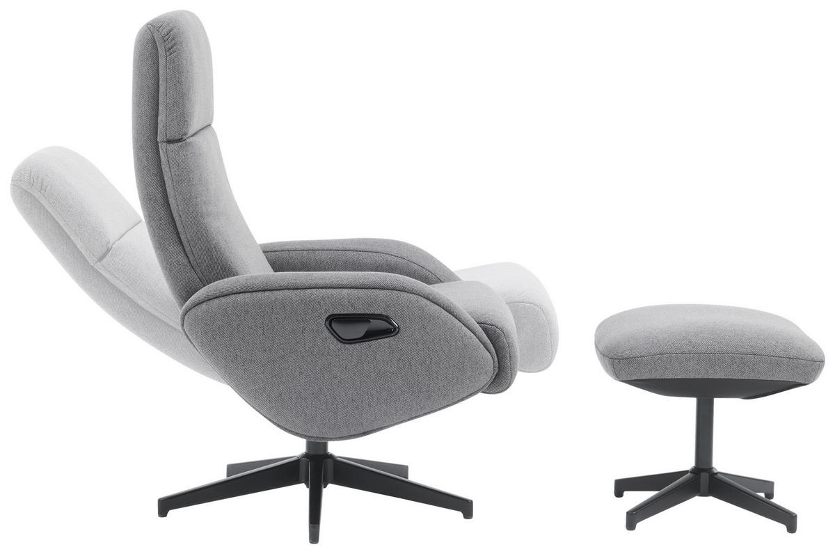 RELAXSESSELSET in Textil Grau  - Schwarz/Grau, Design, Textil/Metall (77/107/75cm) - Livetastic