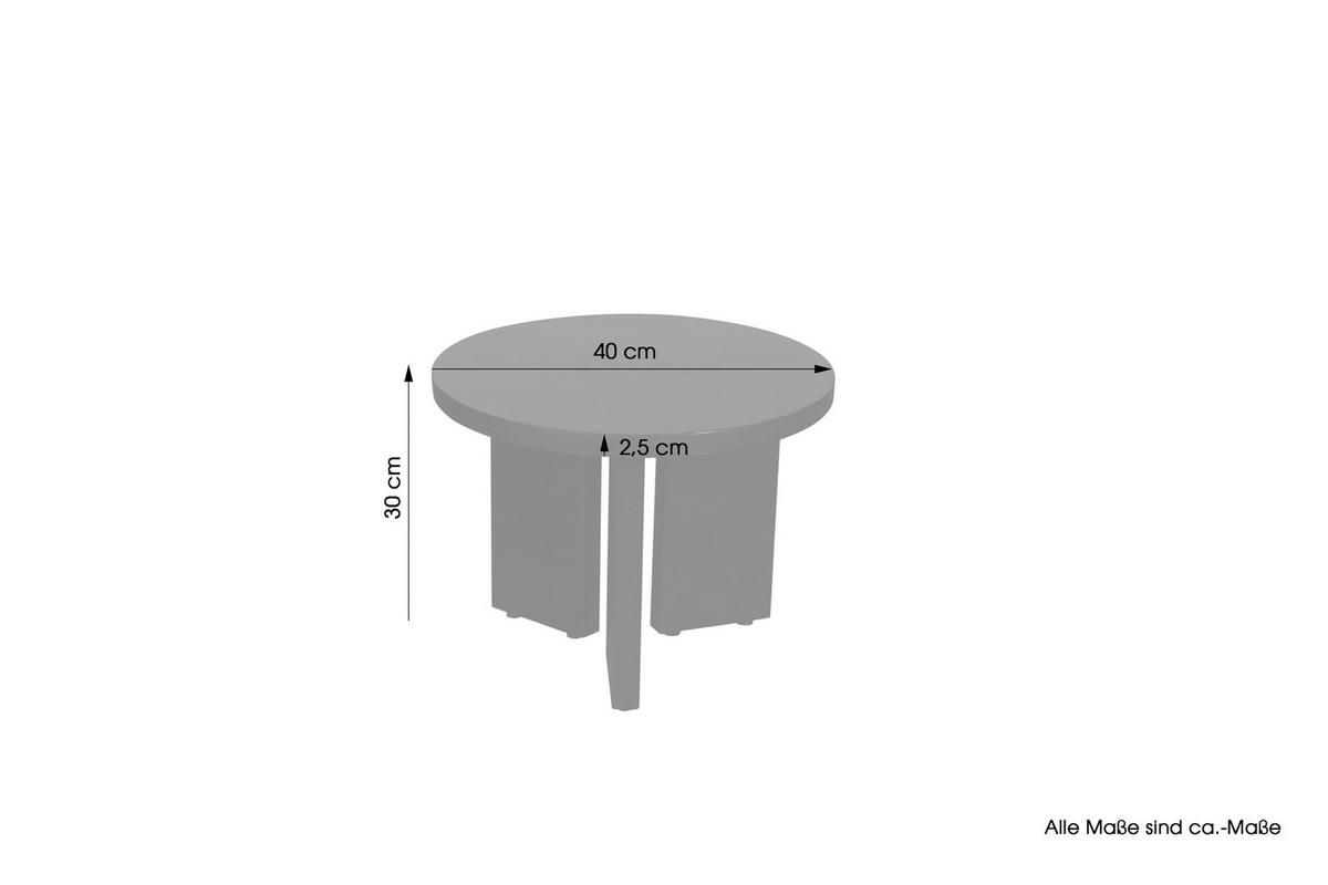 BEISTELLTISCH Akazie massiv Schwarz rund  - Schwarz, Design, Holz (40/30/40cm) - MID.YOU