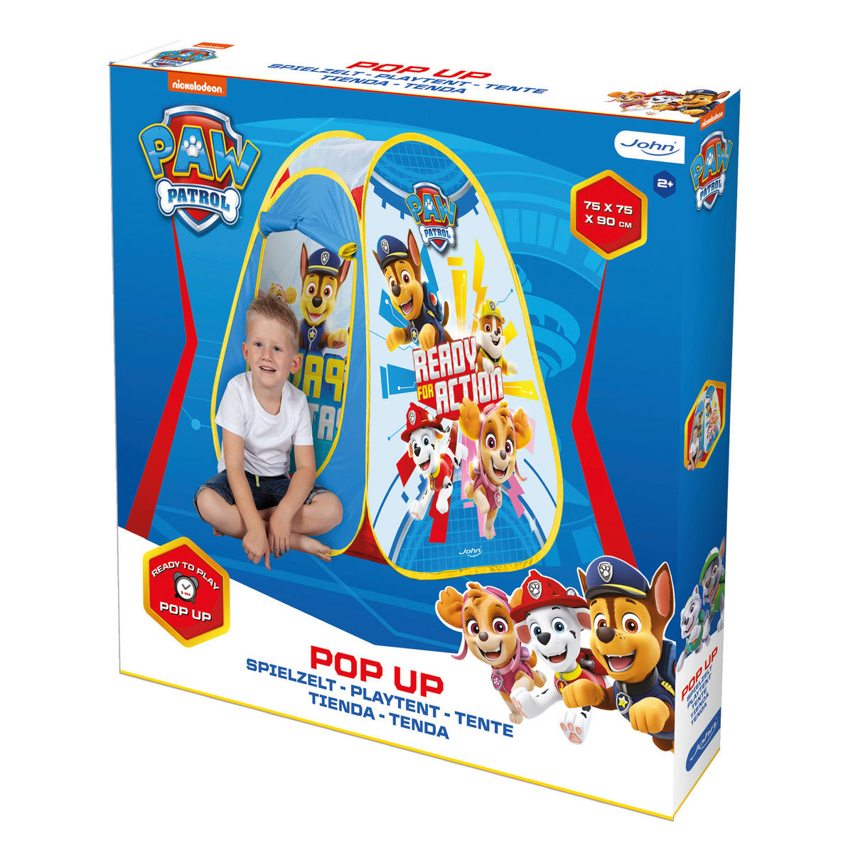 Pop Up Zelt Paw Patrol - Blau/Gelb, Basics, Textil (75/75/90cm)