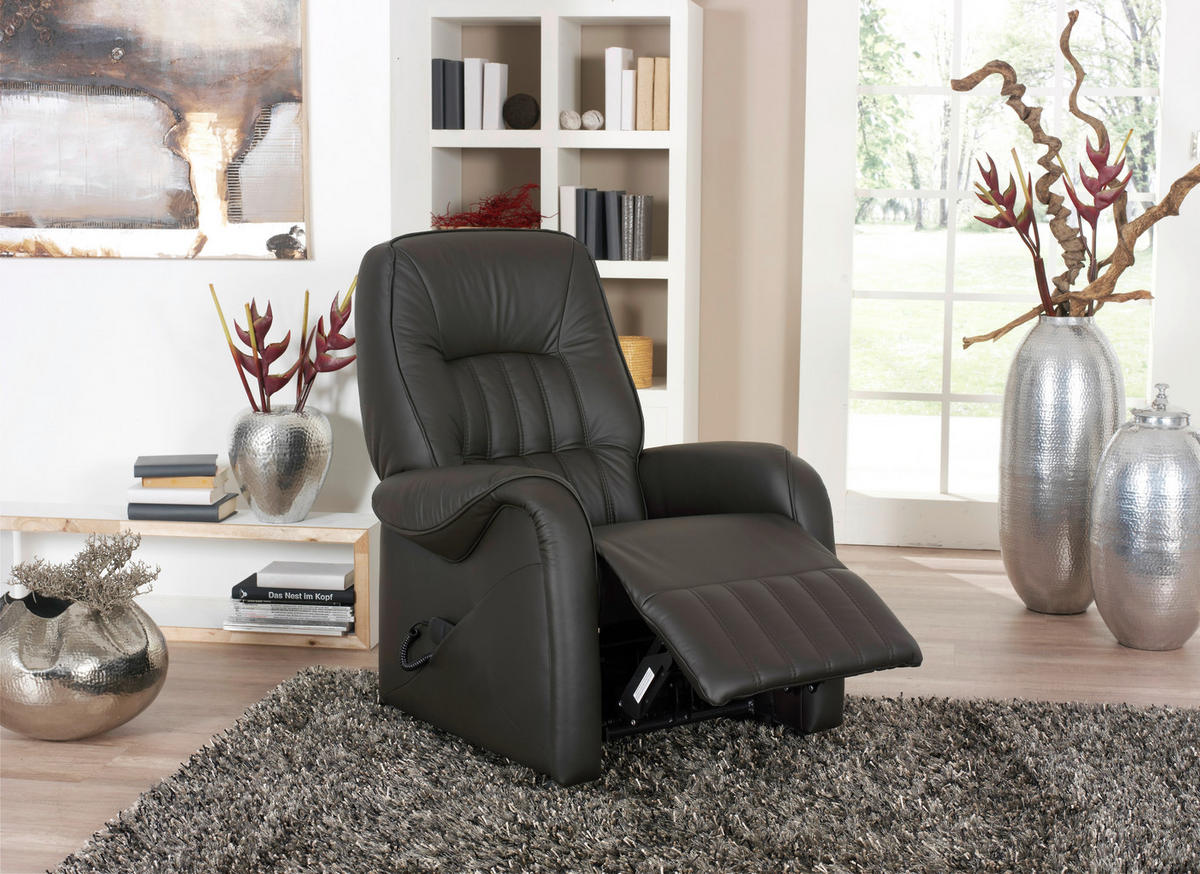 TV FOTELJ,  črna usnje - črna, Konvencionalno, usnje (78/107/93cm) - Himolla