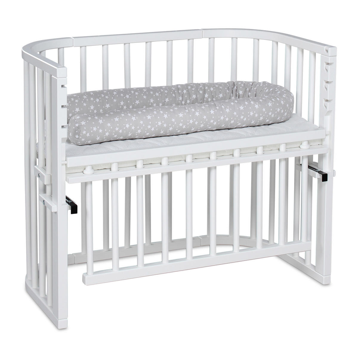 BEISTELLBETT MAXI COMFORT PLUS 96/56,5/79 cm  - Weiß, Basics, Holz (96/56,5/79cm) - Babybay